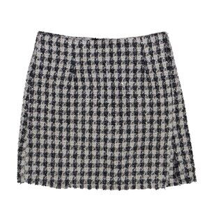 Blue B Collection Black White Office Preppy Tweed Mini Pencil Skirt  Size S